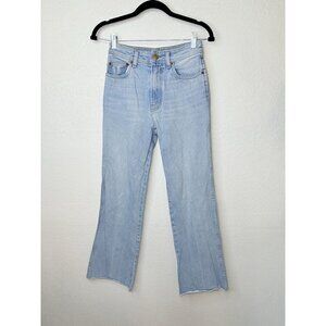 B Sides Jeans Women's Light Blue Raw Hem Cotton  Jeans Size 24 Straight Wide K